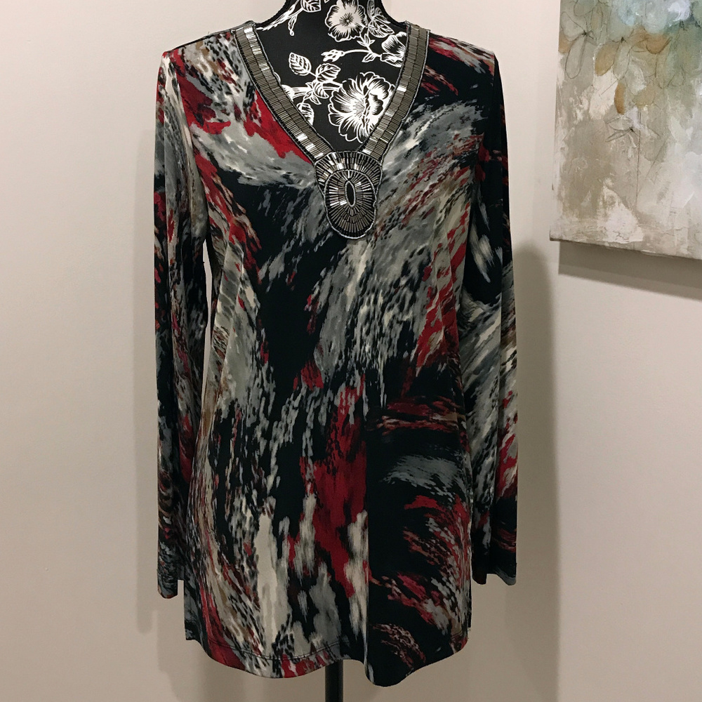 Dana Buckman Multi Color Tunic Top